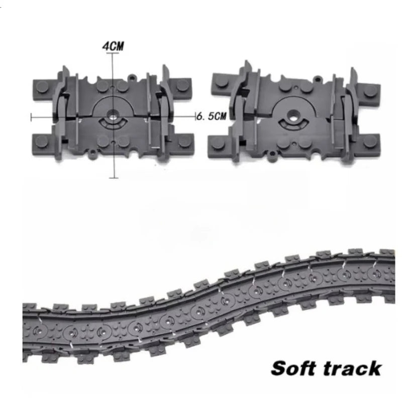 Building Block Track Elevated Bridge Double-layer Crossed Straight Rail Curved Rail Soft Rail Support Accessories Assembly Toy