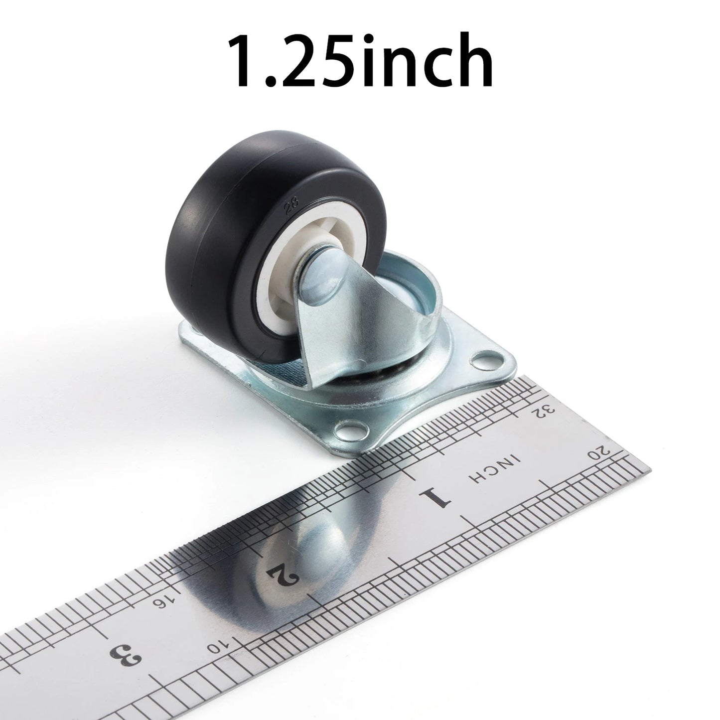 Set Of 4 1"/1.25"/2" PVC Furniture Casters Wear Resistant Mute Universal Heavy Trolley Wheels 360 Degrees Swivel Castor - Shoppiline