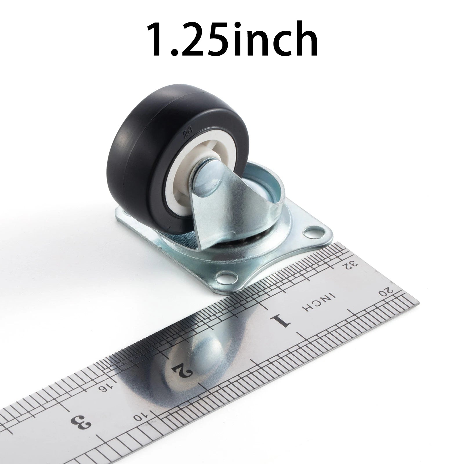 Set Of 4 1"/1.25"/2" PVC Furniture Casters Wear Resistant Mute Universal Heavy Trolley Wheels 360 Degrees Swivel Castor - Shoppiline