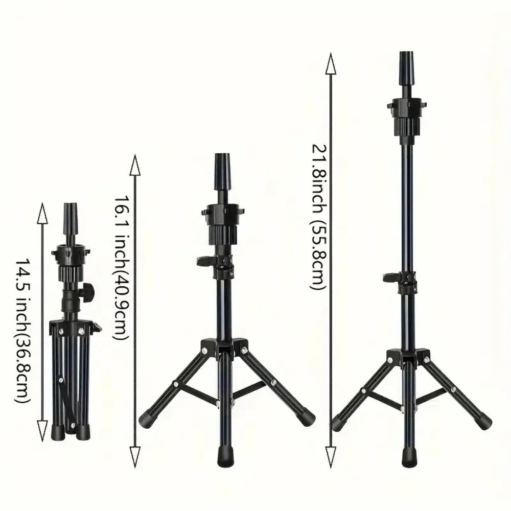 Wig Stand & 22 in Head Combination set，Canvas Wig Head Stand with Mannequin Head for Wigs Manikin Head Block Set for Wigs Making