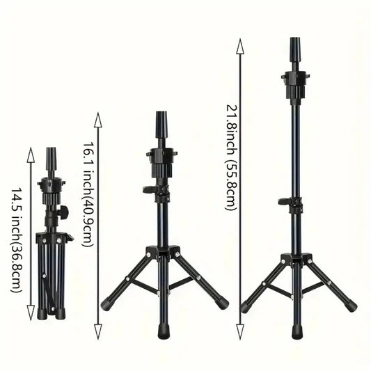 Wig Stand & 22 in Head Combination set，Canvas Wig Head Stand with Mannequin Head for Wigs Manikin Head Block Set for Wigs Making