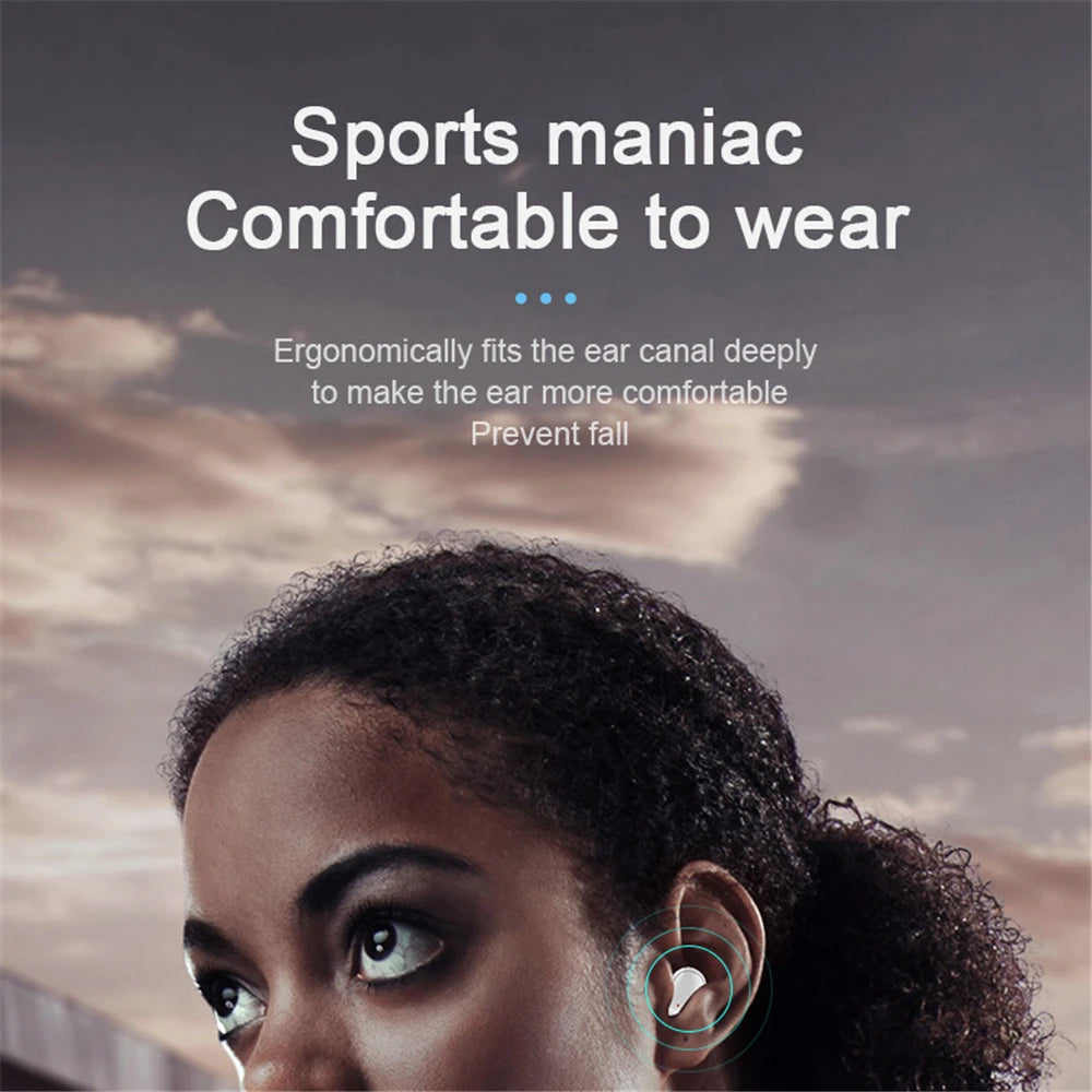 A6S Wireless Bluetooth Earphones - Sport Touch Control Headset With LED Display Stereo Sound For Xiaomi Huawei