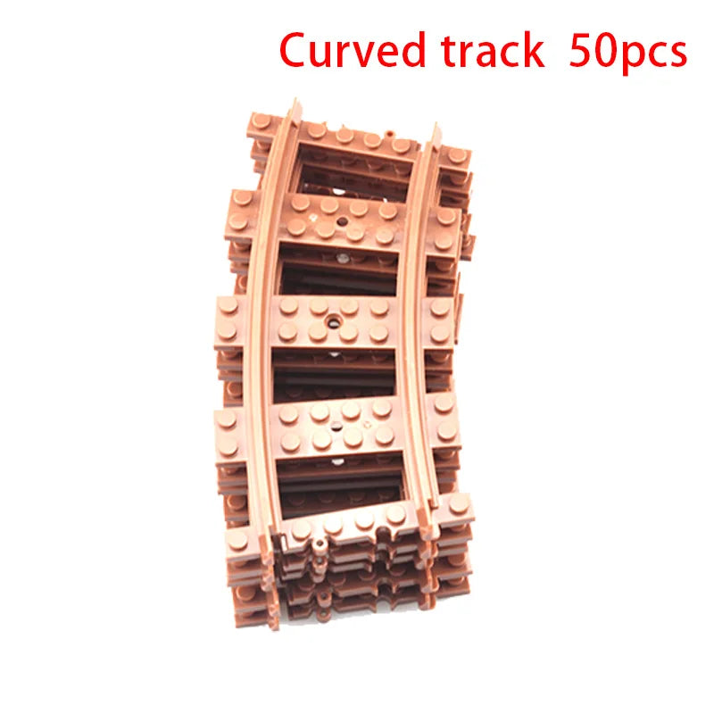 50Pcs/Lot City Trains Train Track Rail Straight Rails Technical Building Blocks Set Bricks Model Kids Classic Toys For Children - Shoppiline