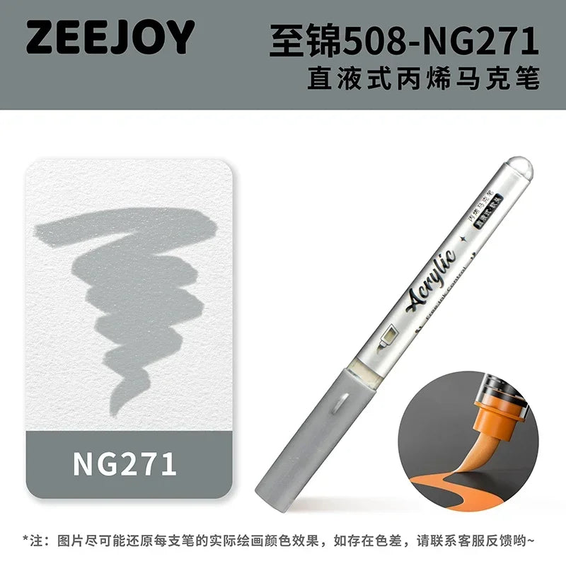 ZEEJOY 120/12/1 Colors Direct Liquid Acrylic Marker Pens Waterproof Pen Soft Brush Nib for Manga School Art Supplies Stationery