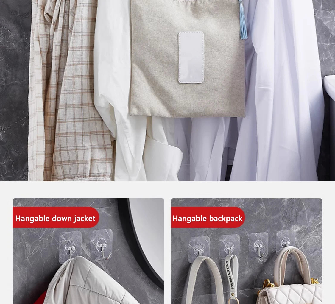 10/20 Pcs Hooks Transparent Strong Self Adhesive Door Wall Hangers Hooks Suction Heavy Load Rack Cup Sucker for Kitchen Bathroom