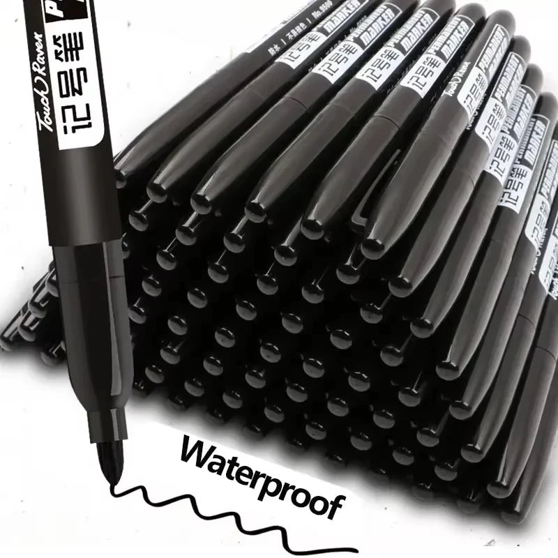 6 Marqueurs permanents pour le dessin Manga Noir Bleu Rouge Encre imperméable Stylos de croquis Fournitures scolaires d'art de papeterie