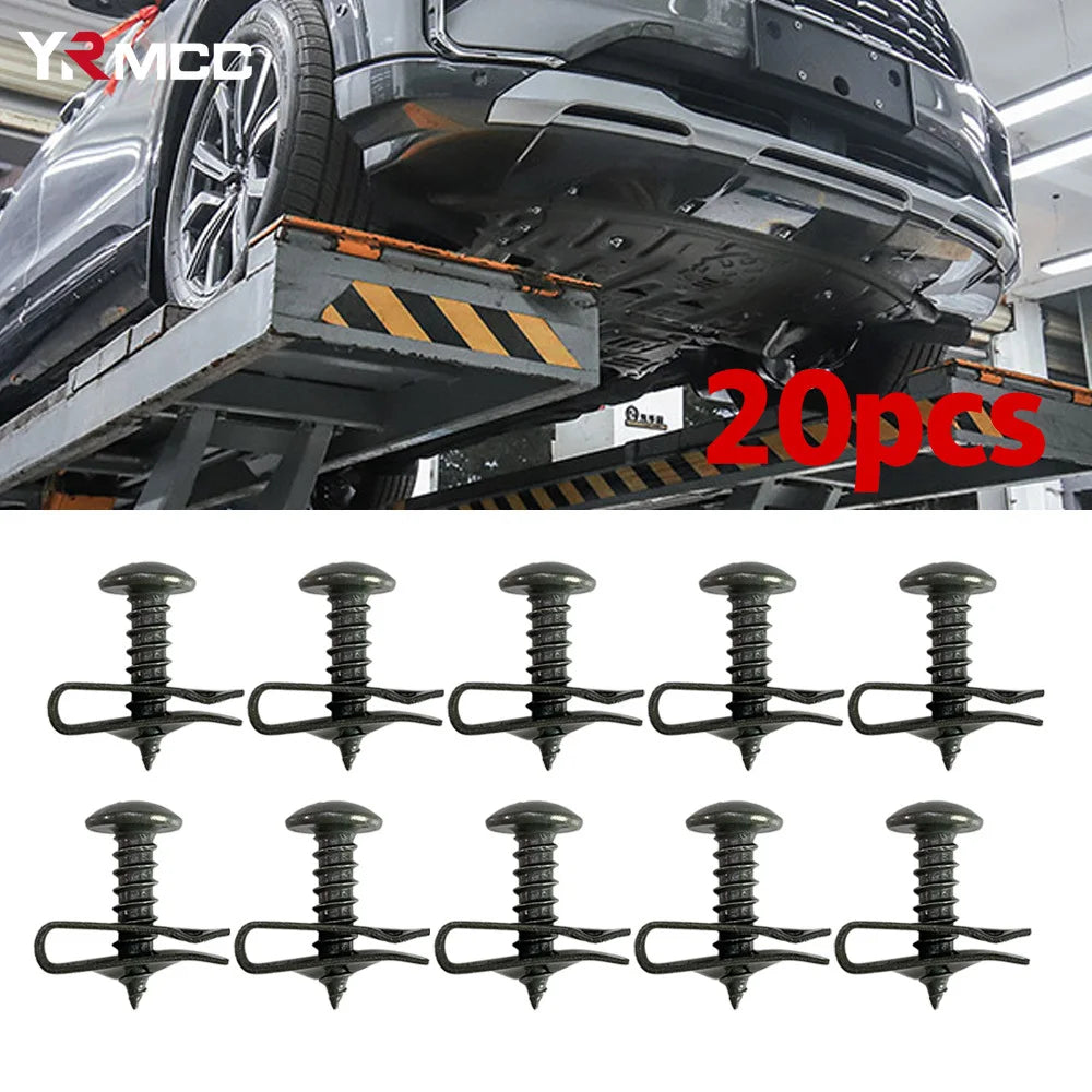 Car Fastener Clip U-Type Metal Screw Clips Kit for Undertray Splash Shield Guard Bumper Screws Auto Engine Cover Car Accessories