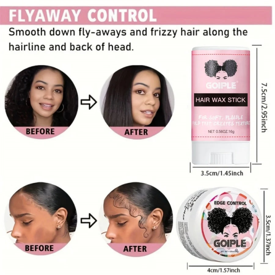 GOIPLE Anfänger Lace Wig Stylingprodukte Lang anhaltender Finishing Wachs Stick und Edge Control Gel Perückenkleber Kleinformat Set