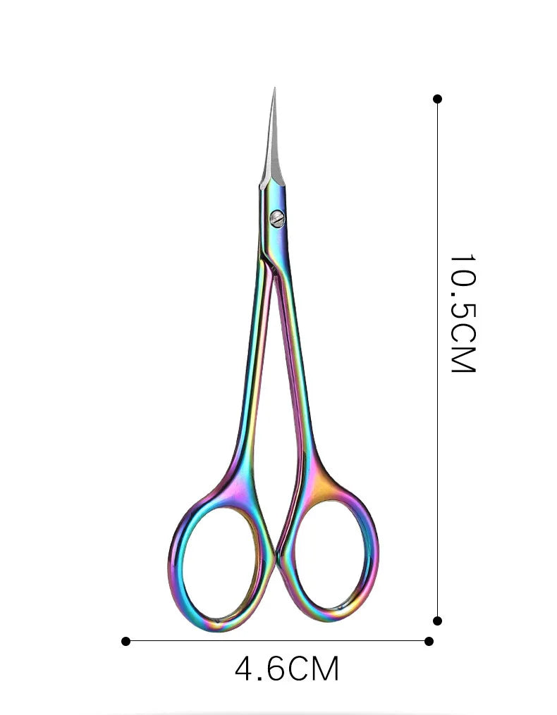 1pcs Stainless Steel Cuticle Scissors Dead Skin Remover Russian  Curved Tip Nail Scissors Manicure Tool