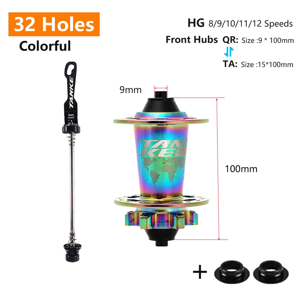 TANKE MTB 120 Click Hub 6 Bearing Bike Front Rear 28 32 36 Holes Disc Brake QR Bicycle mass thunder Noisy Cube 6 Pawl Hubs TH390
