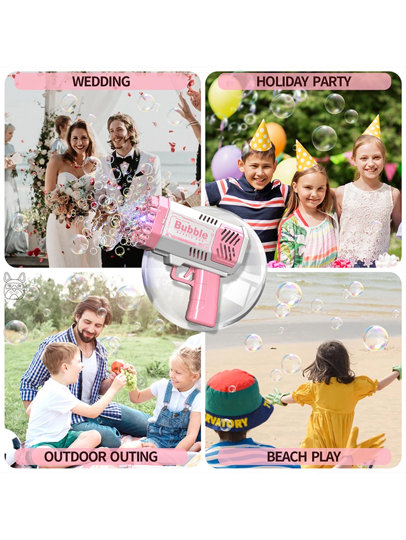 40 Hole CHILDREN'S Outdoor Toy Bubble Gun Electric Toy Blowing Bubbles (Without Bubble Water) - Shoppiline