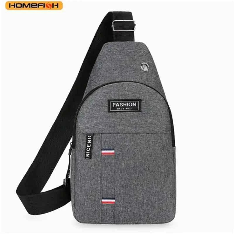 HOMEFISH Chest Bag Men's One Shoulder Crossbody Bag Large Capacity Outdoor Sports And Leisure Fashion Small Shoulder Bag Large