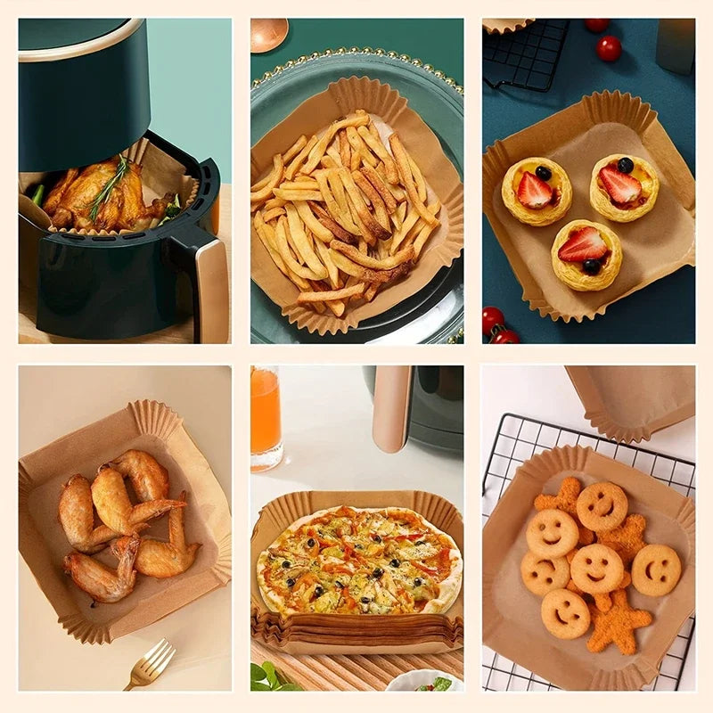 Air Fryer Special Paper High-temperature Resistant Oil Absorbing Paper Pad Food Grade Special Paper Circular Square Baking Paper