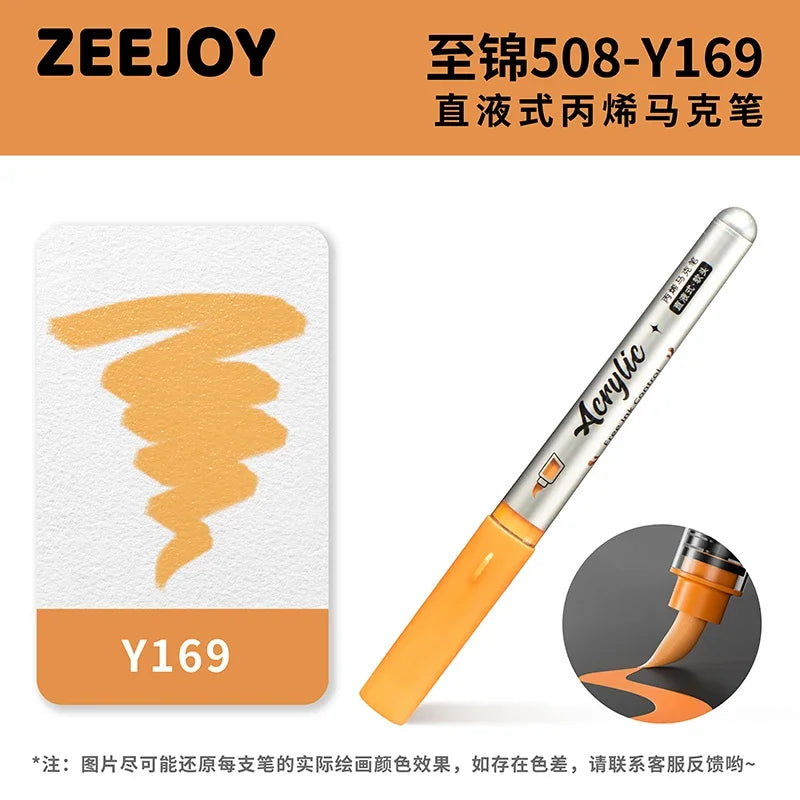 ZEEJOY 120/12/1 Colors Direct Liquid Acrylic Marker Pens Waterproof Pen Soft Brush Nib for Manga School Art Supplies Stationery