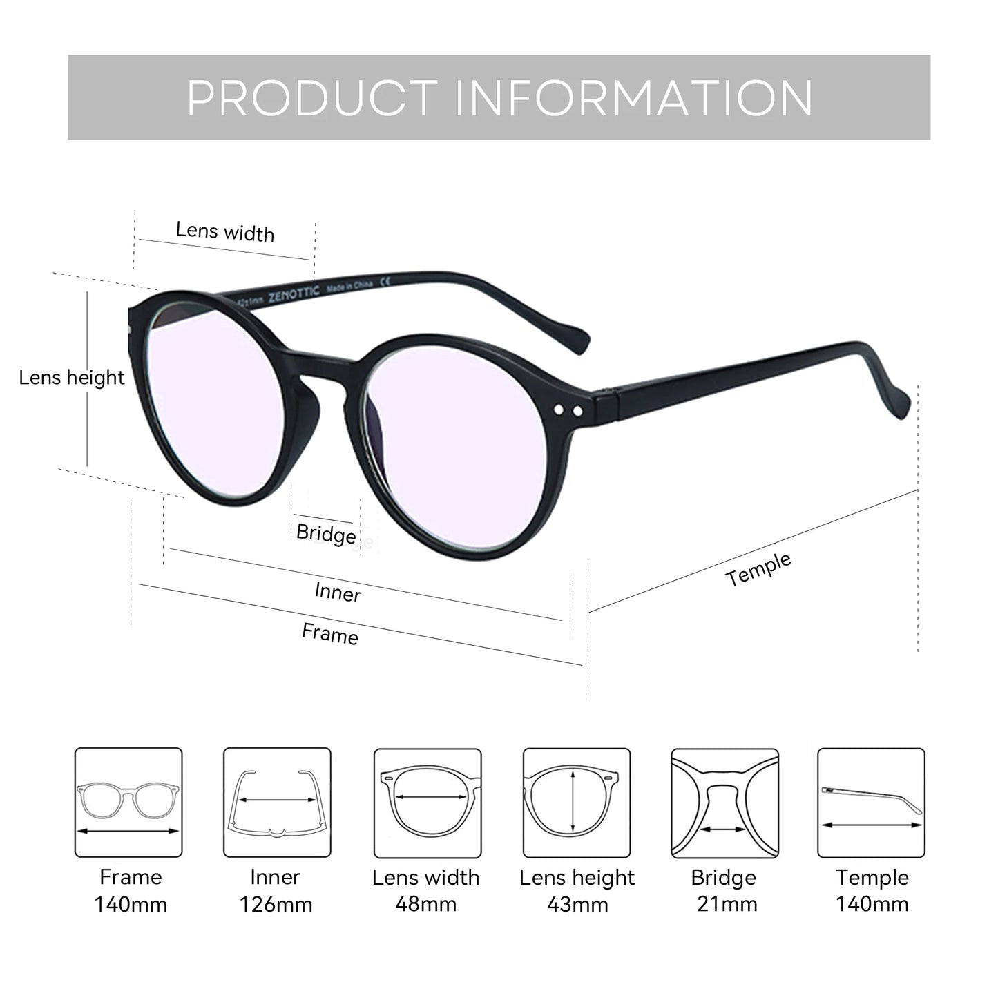 ZENOTTIC  Anti Blue Light Blocking Reading Glasses Women Men Anti-Glare Presbyopic Computer Eyeglasses Diopter from +0 to +4.0