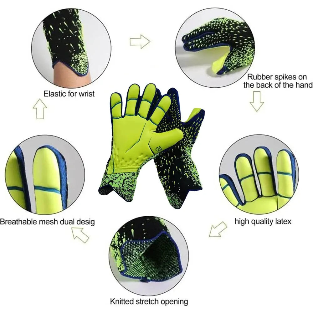 Goalkeeper Gloves Strong Grip for Soccer Goalie Goalkeeper Gloves with Size 6/7/8/9/10 Football Gloves for Kids Youth and Adult - Shoppiline