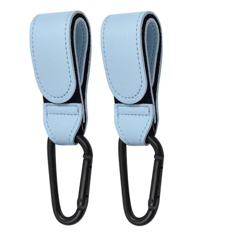 1/2pcs PU Leather Baby Bag Stroller Hook Pram Cart Organizer 360 Degree Rotatable Hook High-quality Crochet Stroller Accessories