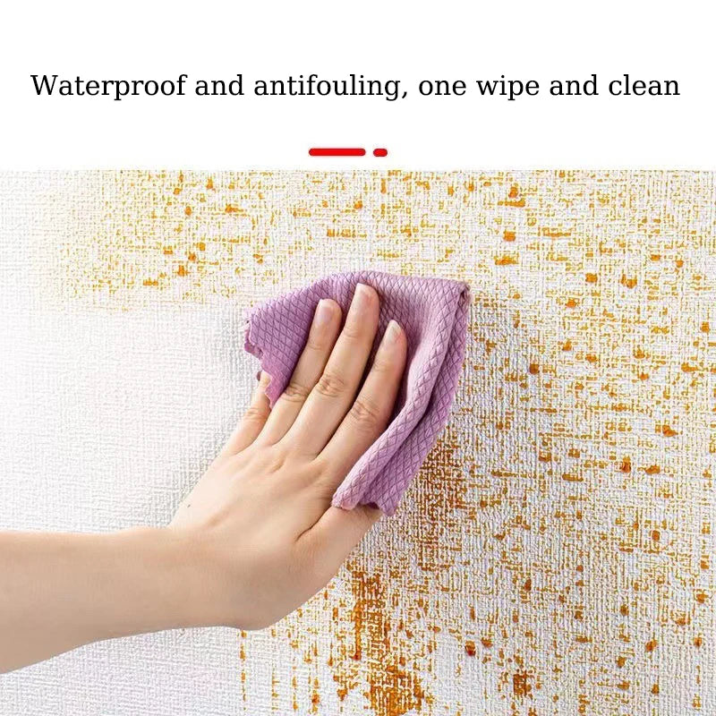 50cm solid linen foam 3D self-adhesive thickened wall sticker PVC waterproof background wall renovation wallpaper