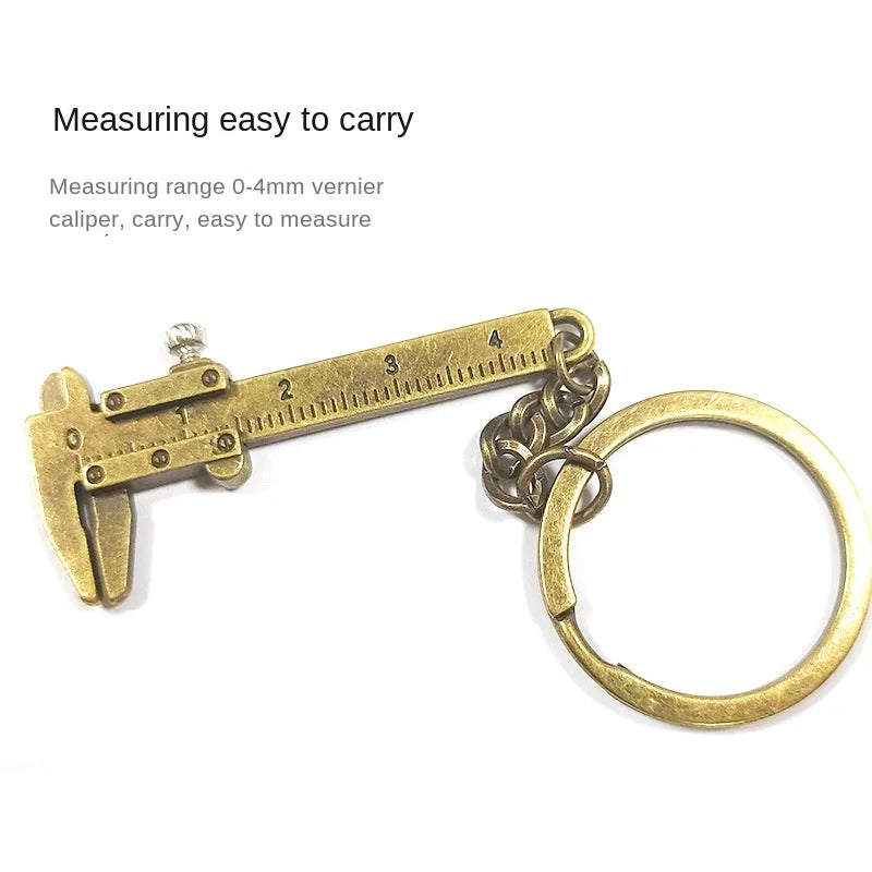 1 New Fashionable Car Key Mini Vernier Caliper Portable 0-40mm Keychain Measurement Tool Car Key Chain Ring Caliper