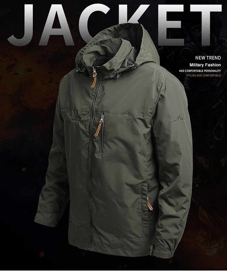 Windbreaker Herren Taktische Jacke Wasserdicht Outdoor Kapuzenmantel Sport Militär Europäische Größe S-5XL Feldklettern Dünne Oberbekleidung