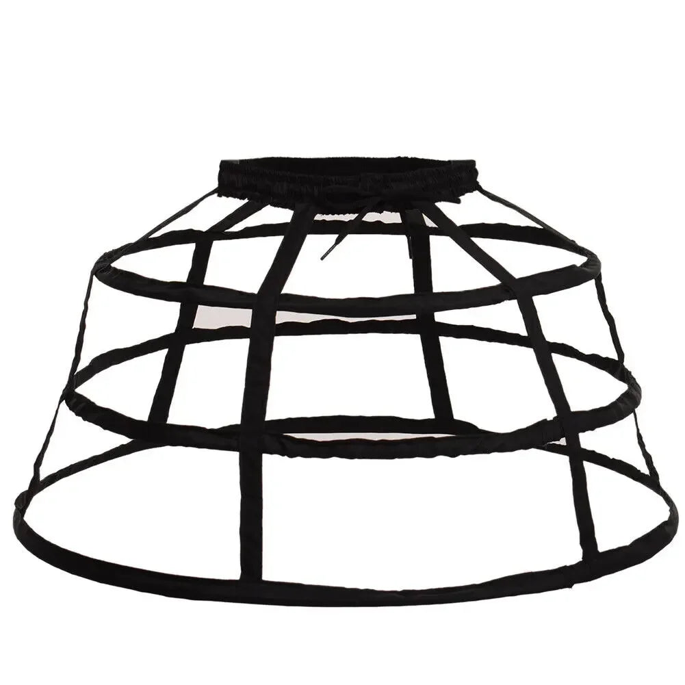 Girls 3 Hoops Crinoline Cage Bustle Petticoat Women Adjustable Pannier for dress