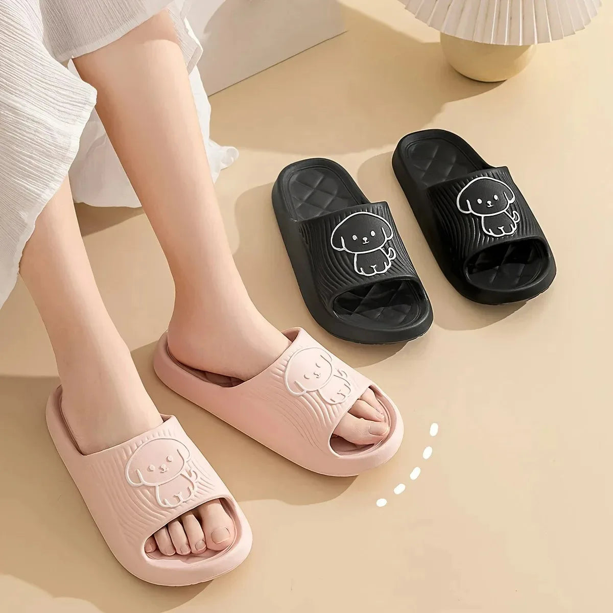 Cute Couple Pillow Slippers Female Bathroom Bath Non-slip  High Quality Soft  Sole Indoor Home Eva Thick Bottom Sandals