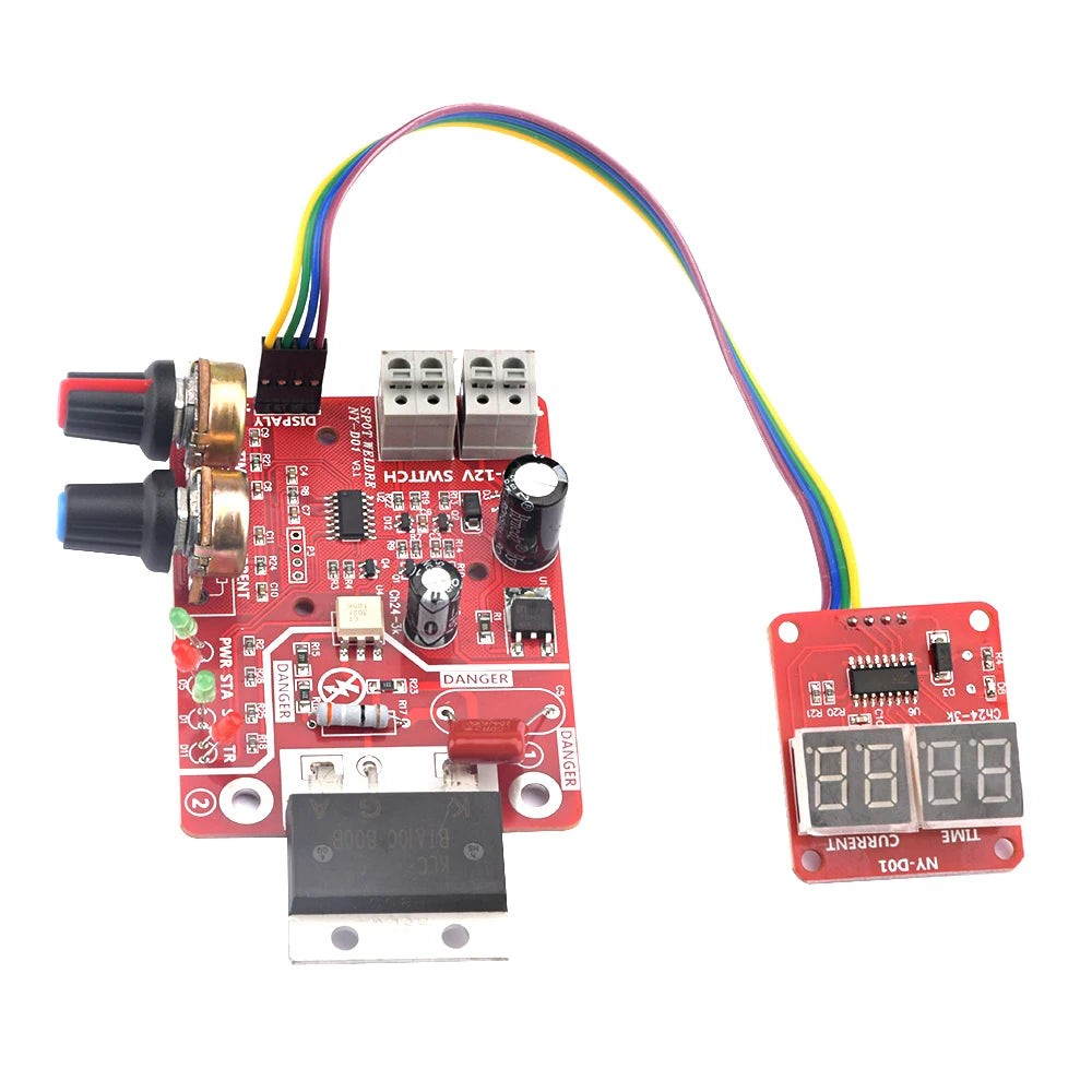 AC9-12V DIY NY-D01 Control Board 40A/100A Spot Welding Machine Control Board Welder Panel Adjust Time Current Digital Display - Shoppiline