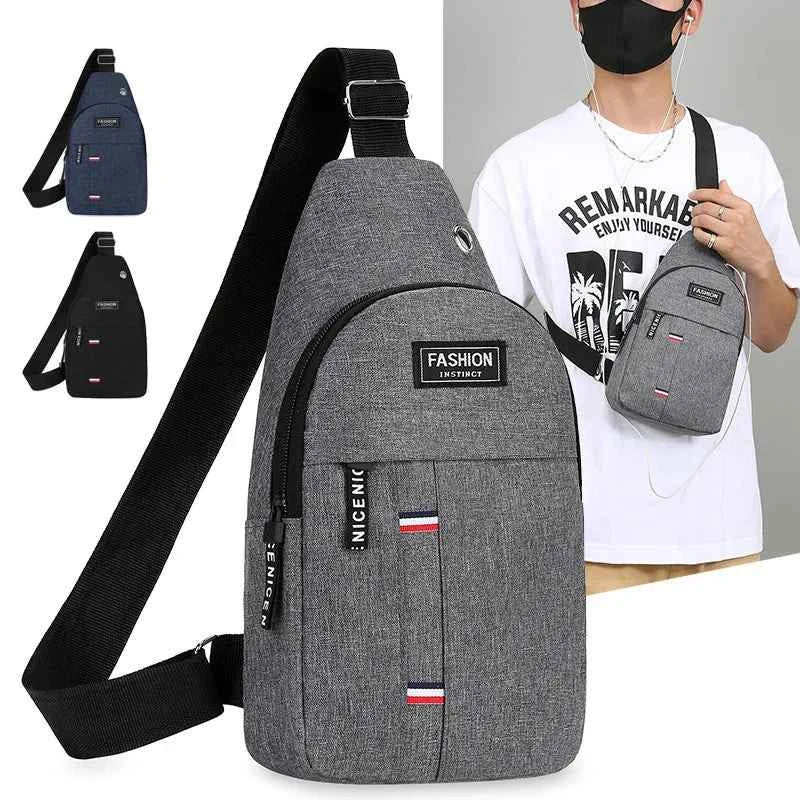 HOMEFISH Chest Bag Men's One Shoulder Crossbody Bag Large Capacity Outdoor Sports And Leisure Fashion Small Shoulder Bag Large