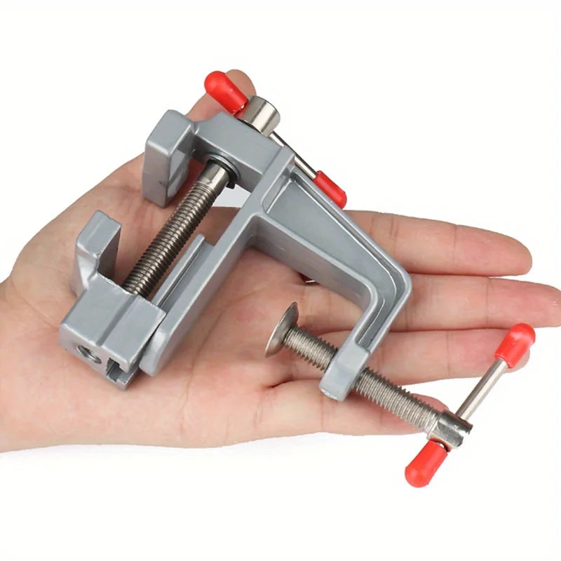 1pc Mini Workbench Vise with 3.5" Aluminum Jaw - Multi-Functional Precision Clamp for Jewelry, Woodworking & DIY Projects