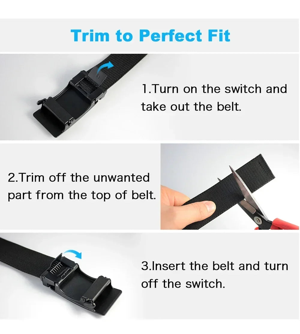 Nouvelle ceinture élastique de sport de golf, ceinture tactique, boucle automatique en métal, ceinture militaire en nylon extensible résistante pour hommes, grandes tailles 115-150CM