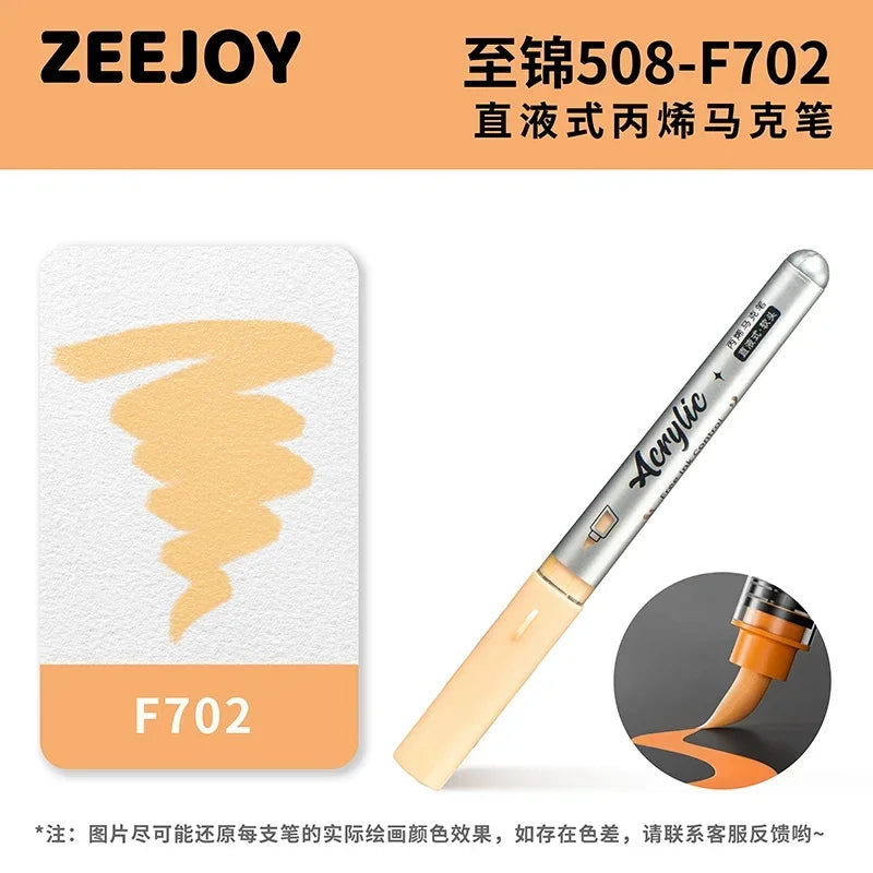 ZEEJOY 120/12/1 Colors Direct Liquid Acrylic Marker Pens Waterproof Pen Soft Brush Nib for Manga School Art Supplies Stationery