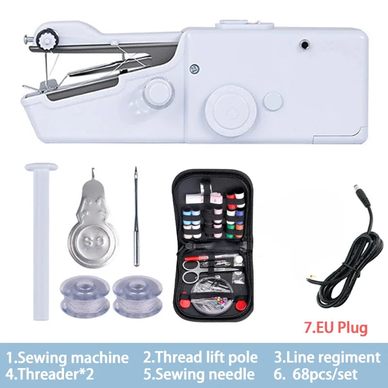 Portable Manual Sewing Machine Handheld Rope-free Electric Quick Build DIY Apparel Supplies Arts Crafts Home Garden Embroidery - Shoppiline