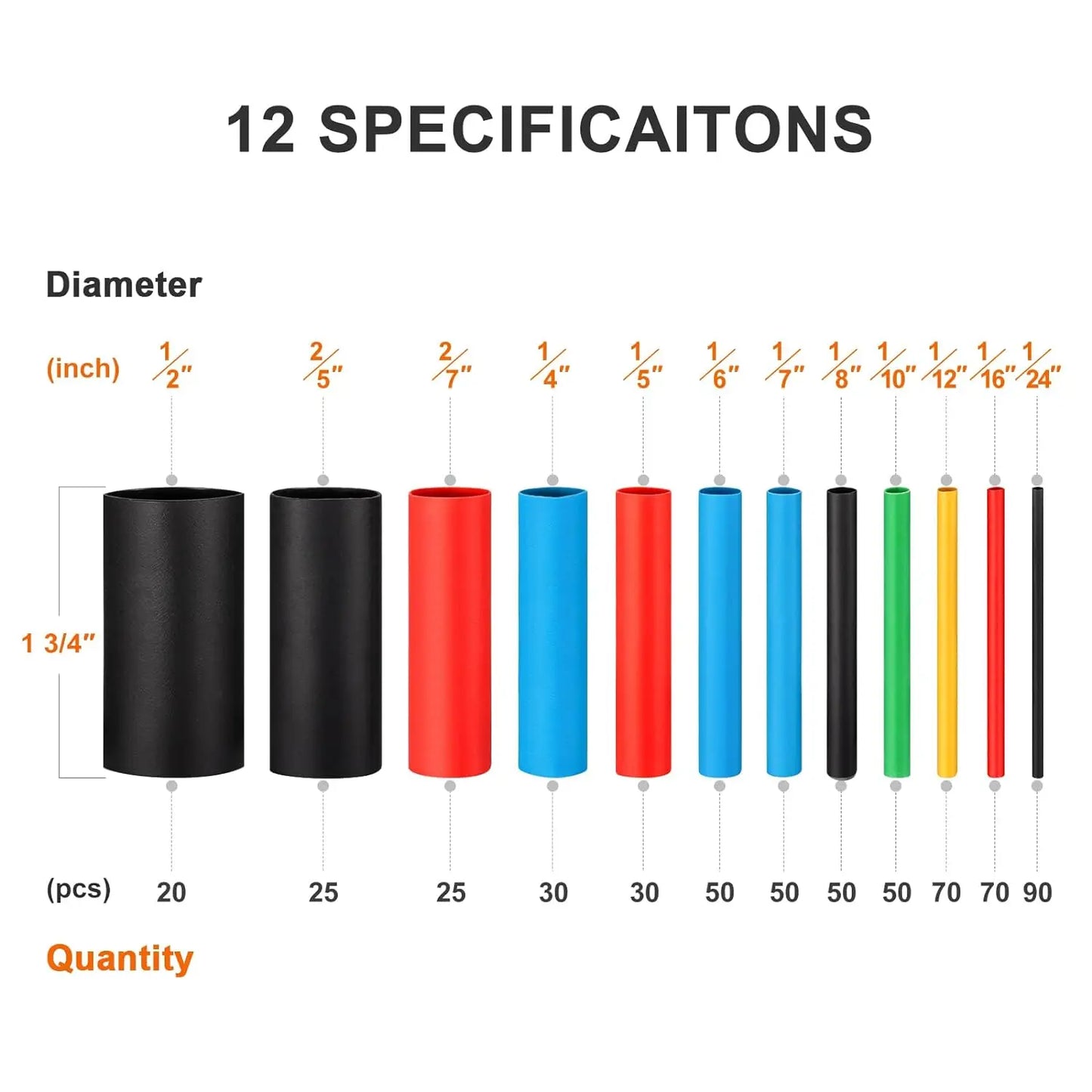 580/560Pcs Heat Shrink Tubing Kit EVA Material in 6 Colors 11 Sizes - Ideal for Electrical Insulation, Repairs, and Wire Conne