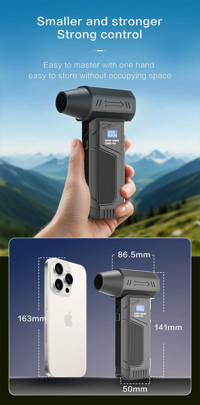 【2026 New】Wireless Jet Fan Brushless Motor Turbo Air Blower For Car Cleaning With LED Light Digital Display Portable Outdoor Use