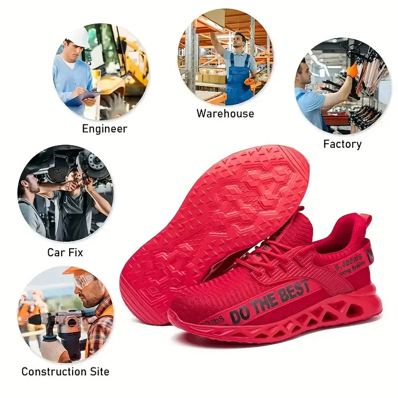 Anti-puncture Safety Shoes With Steel Toe Work Shoes Men Women Lightweight Safety Work Boots Breathable Sport Safety Shoes Unise