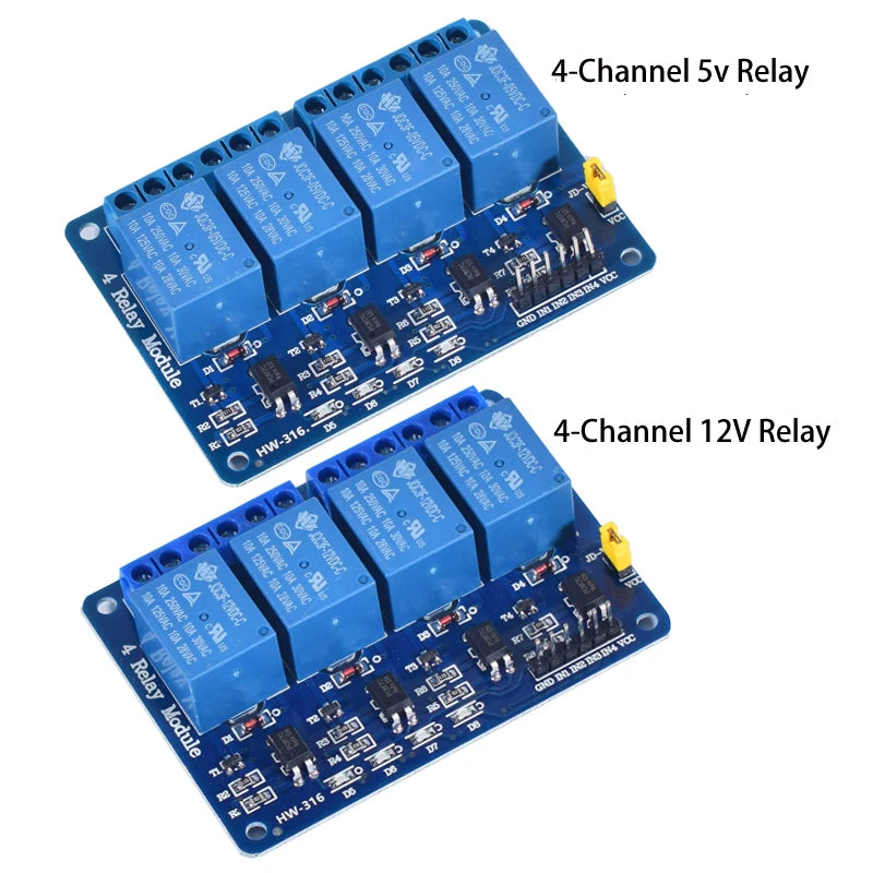 Module de relais 1, 2, 4, 6, 8 canaux DC 5V 12V 24V avec optocoupleur / déclencheur de niveau haut et bas pour Arduino Raspberry