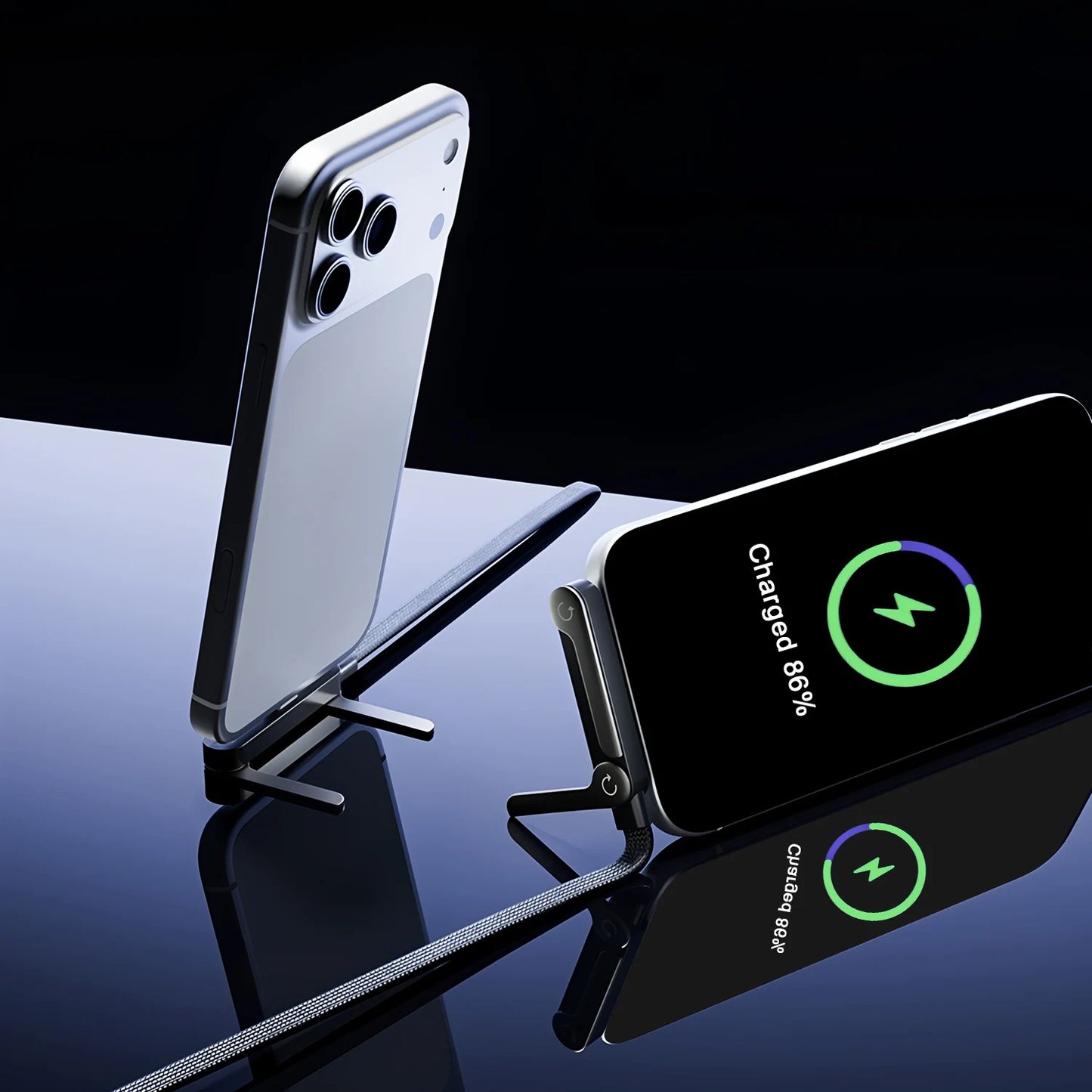 2-IN-1 Type-C Cable Foldable Mobile Phone Holder 240W Fast Charging Data Cable Multifunction Phone Charge Bracket Dual PD cable - Shoppiline