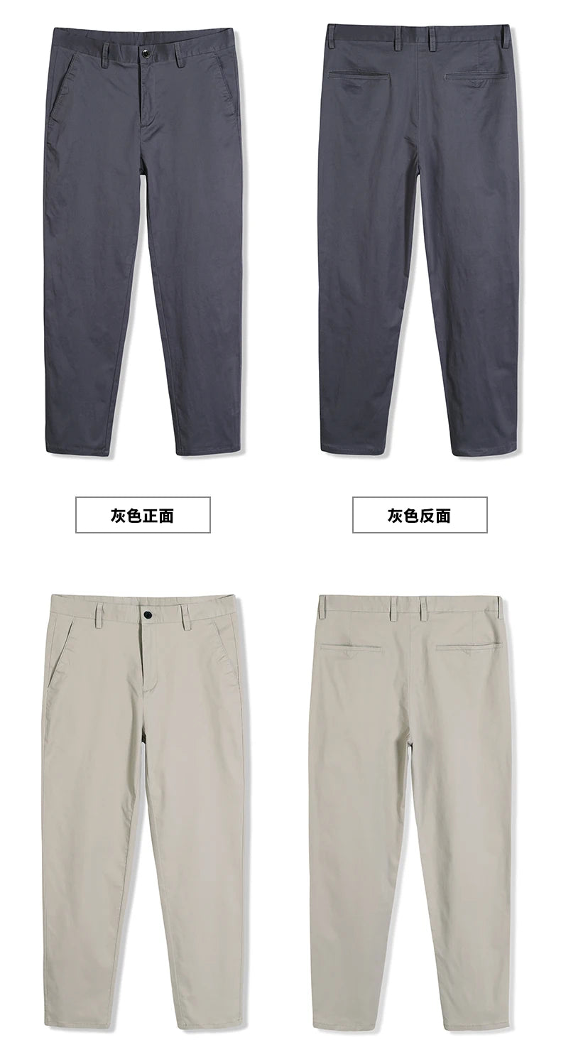 Mens Pants Cotton Casual  Stretch male trousers man long Straight High Quality 4 color Plus size pant suit  42 44 46 - Shoppiline