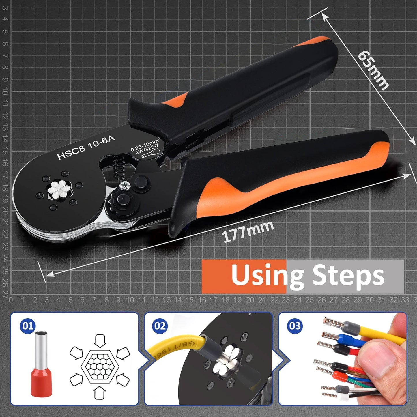Crimping Pliers Ferrule Sleeves Tubular Terminal Tools HSC8 6-4 10-6 16-6 Wire Crimper Household Electrical Sets Terminal - Shoppiline