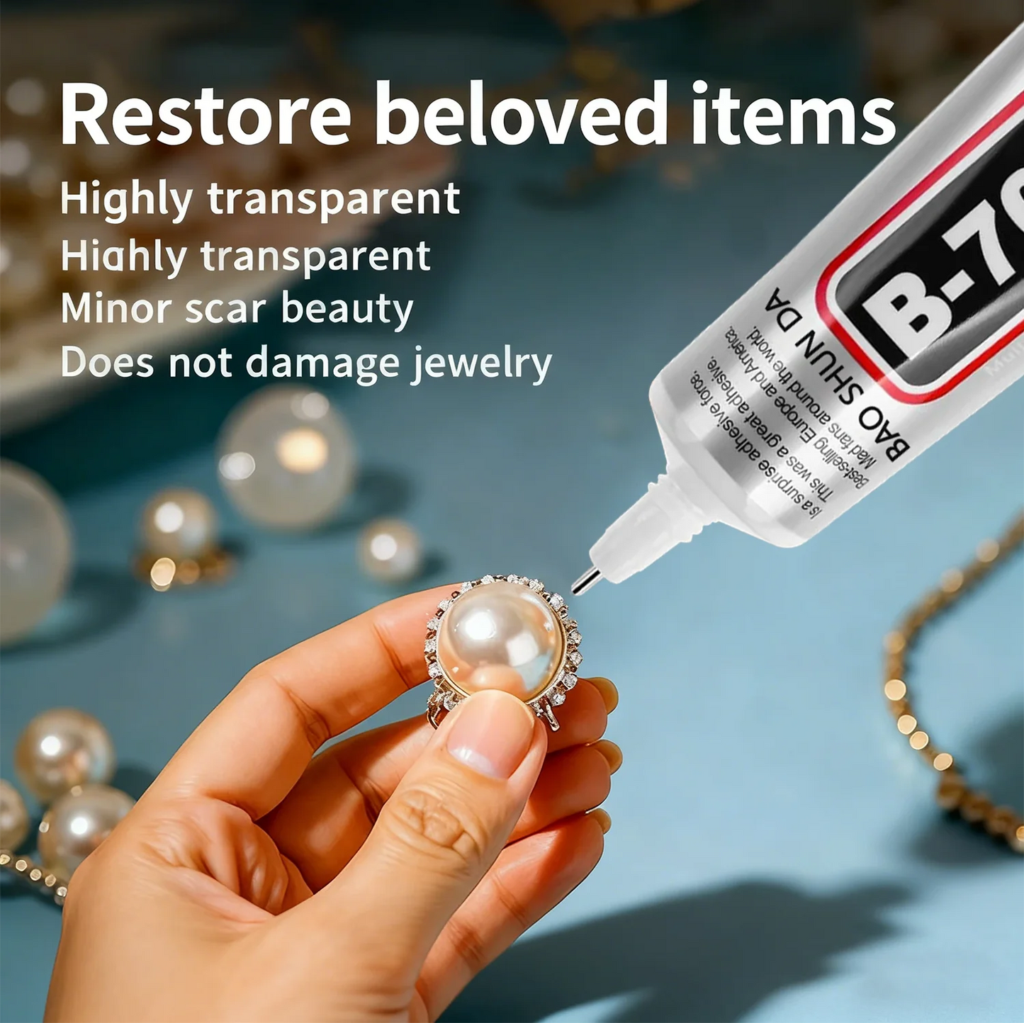 JXVX B7000 Glue Clear with Precision Tip, Bedazzling Glue, Rhinestone Glues, Craft Glues, Jewelry Making, Nail Art, DIY, Makeup.