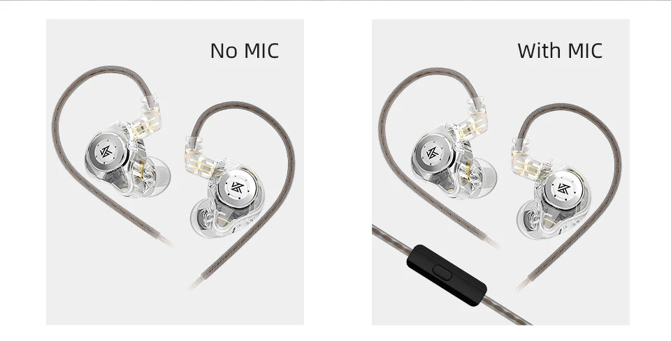 KZ EDX PRO Dynamic Earphones HIFI Bass Earbuds In Ear Monitor Sport Noise Cancelling Headset