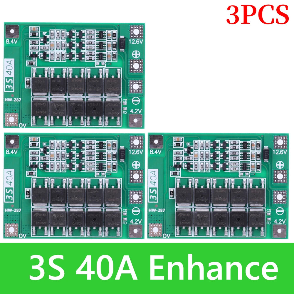 BMS 3S/4S 5A 10A 20A 25A 40A 60A Li-ion Lithium Battery Charger Protection Board 18650 For Drill Motor 12V with Enhance/Balance - Shoppiline