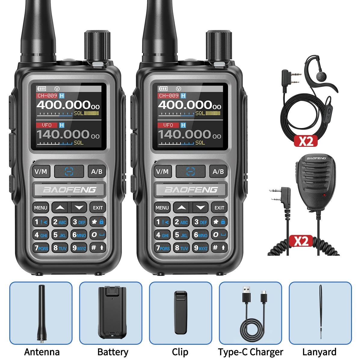BAOFENG UV-5R Mini Walkie Talkie Multi Band Bluetooth Programming Wireless Copy Frequency 999CH AM FM Long Range Two Way Radio - Shoppiline