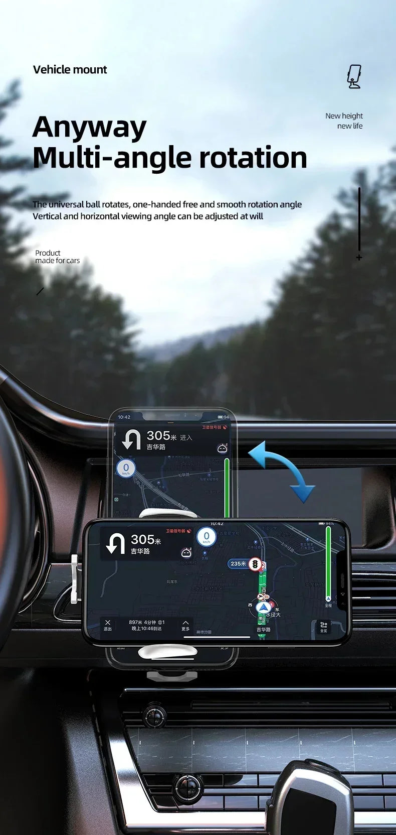 VIKEFON Car Wireless Charger Car Phone Holder for iPhone 17-12 Pro Max 11 Pro X MAX 8 7 Plus Intelligent Infrared Phone Holder - Shoppiline