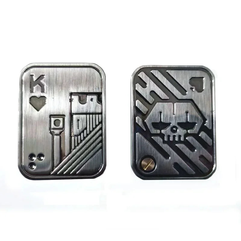 Stress Relief Push Card Metal Fingertip EDC Poker A K King Gyro Toy for Office Adults Anti Anxiety Fidget Papa Coin
