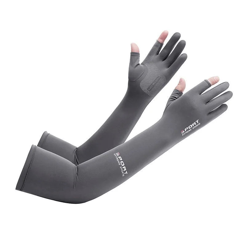 Summer Anti-UV Cooling ‌Ice Silk Arm Sleeves Breathable Stretchy Cover UV Protection Sun Sleeves for Cycling Running Sports