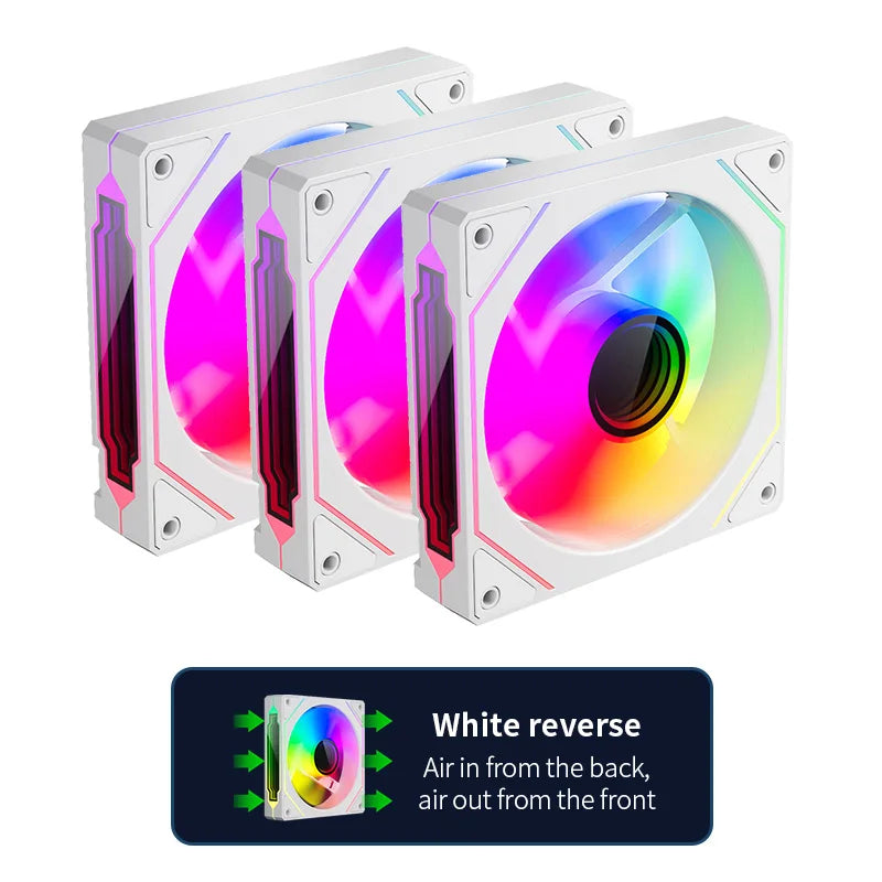 Teucer Infinite Mirror 120mm 5V 3Pin ARGB PC Case FAN 12V 4Pin PWM 800-2000RPM 12cm Chassis CPU Water Cooling Ventilator