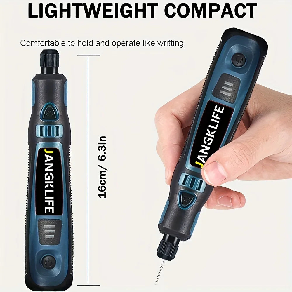 JANGKLIFE USB Cordless Rotary Tool Kit Woodworking Engraving Pen DIY For Jewelry Metal Glass Mini Wireless Drill - Shoppiline