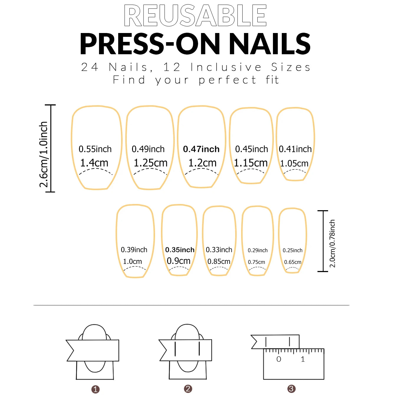 24pcs Long Coffin-Style Gradient Pressing Nails Gradient Colored Acrylic Fake Nails Reusable Glossy Fake Nails Suitable For Dail