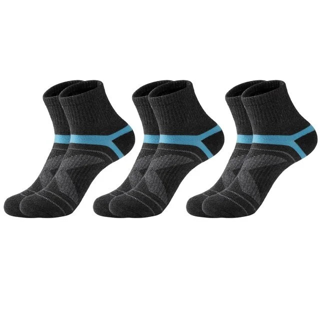 3 paires de chaussettes noires de haute qualité pour hommes, chaussettes de sport noires, décontractées, douces, pour la course à pied, d'été, absorbantes, respirantes, chaussettes masculines